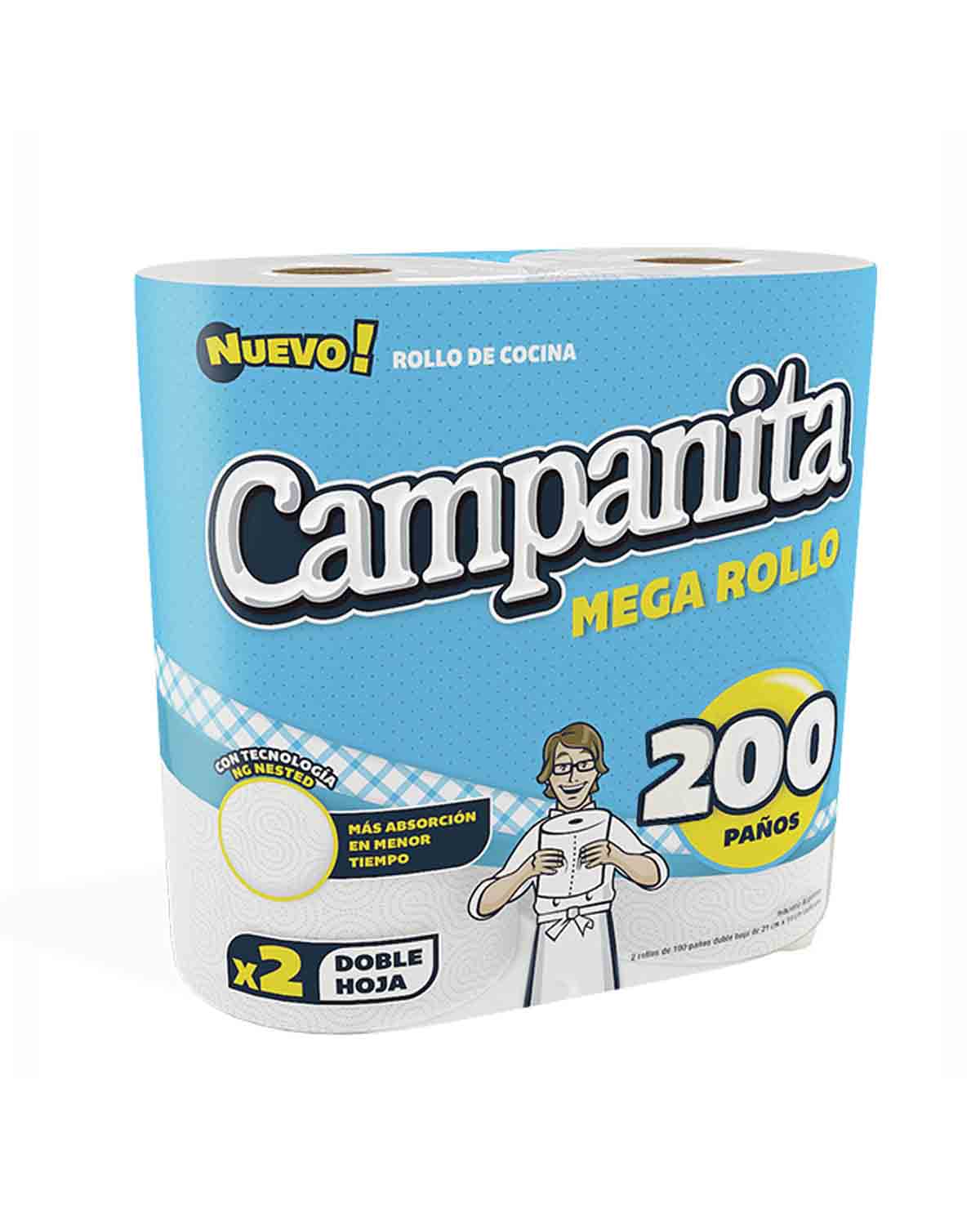 Rollo de Cocina Campanita Mega x 2